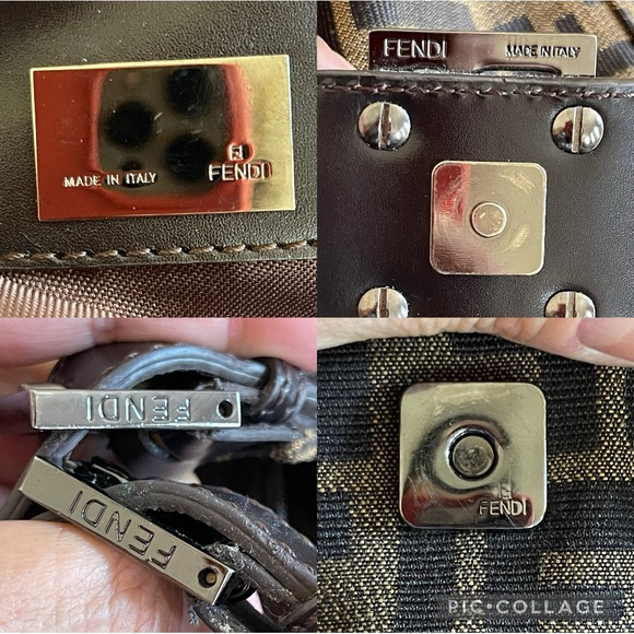 Authentic FENDI ZUCCA Handbag Iconic Large FF Logo EUC - Picture 13 of 16